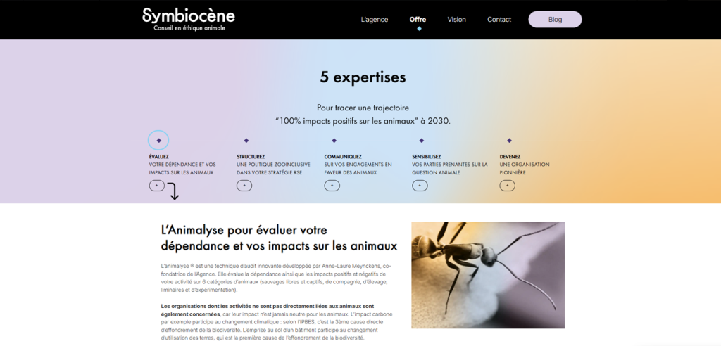 Home Page du site internet de l'Agence Symbiocene - WordPress