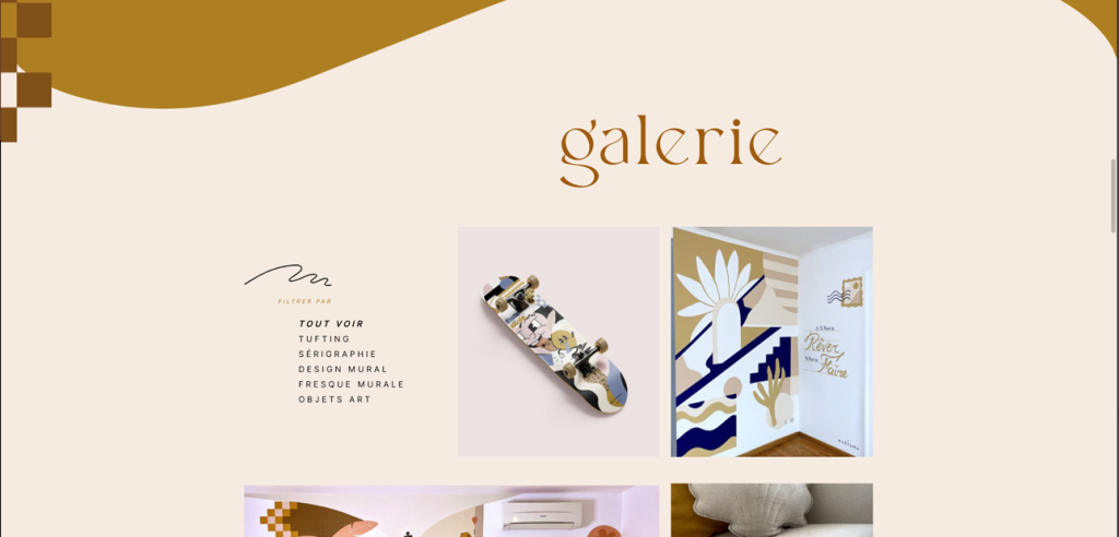 Page Galerie du Site internet de Masalma