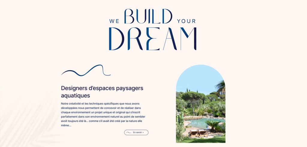 Page Présentation sur le site internet de Waterworld