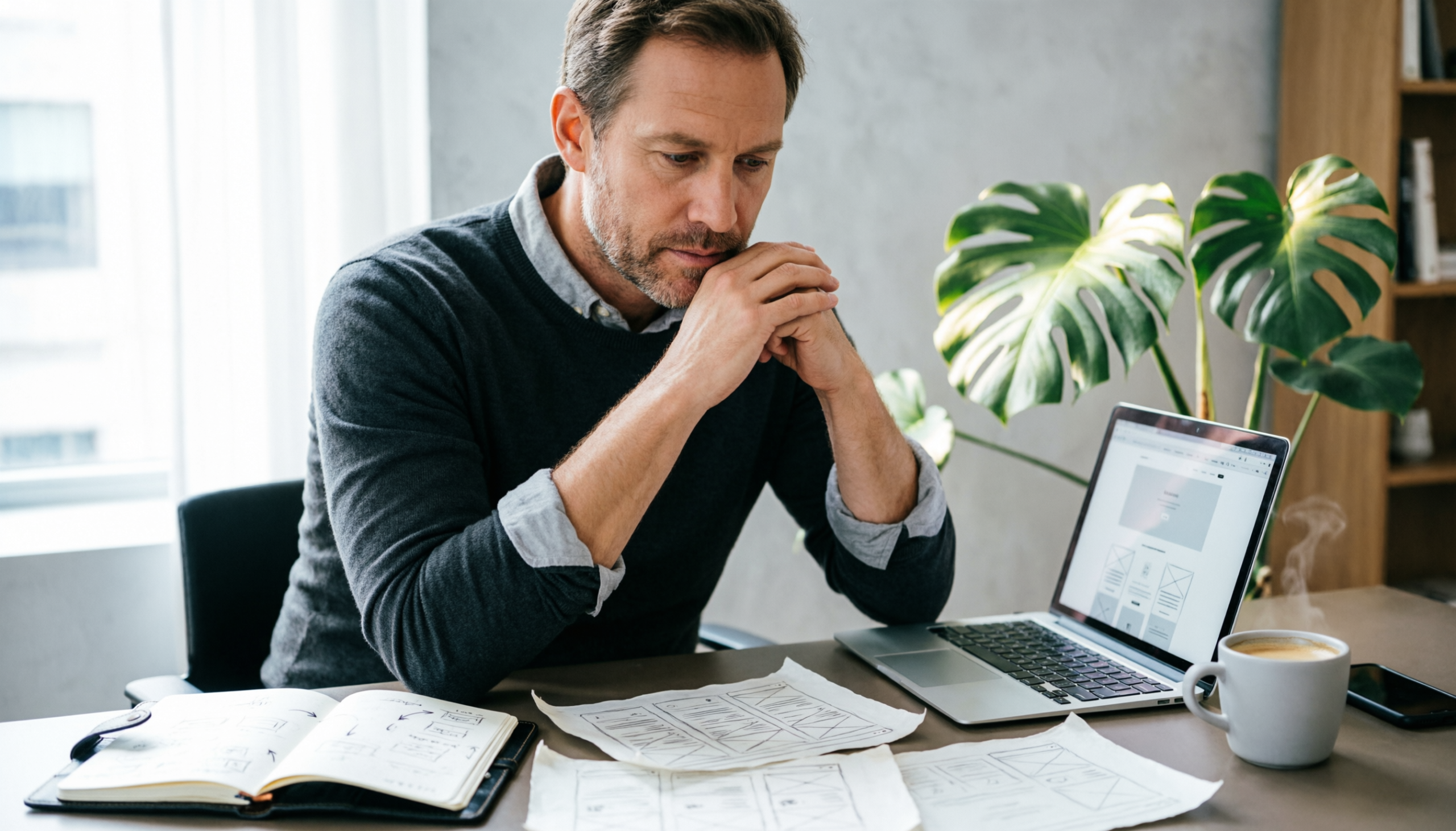 Développeur et entrepreneure comparant WordPress avec d'autres solutions de création de sites internet sur un ordinateur portable.